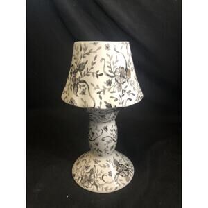 Vintage Michal Sparks’ Porcelain Candle Pedestal In ‘Midnight Magic’ Pattern